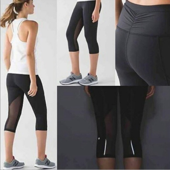 lululemon athletica Pants - Lululemon Outrun 17" Crop Leggings Black Size 6